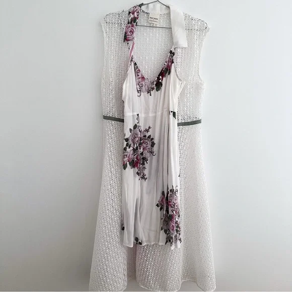 Anthropologie X Tracy Reece 2- Piece Cherry Blossom Midi Shirtdress - Picture 12 of 14